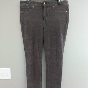 Gloria Vanderbilt Womens Skinny Leg Corduroy Pants Brown Size 12